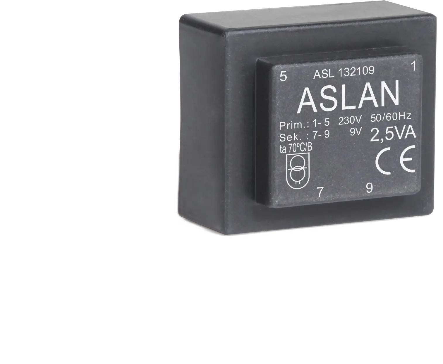 Photograph of an Aslan 2.5VA-EI38-7.5 EI38 transformer