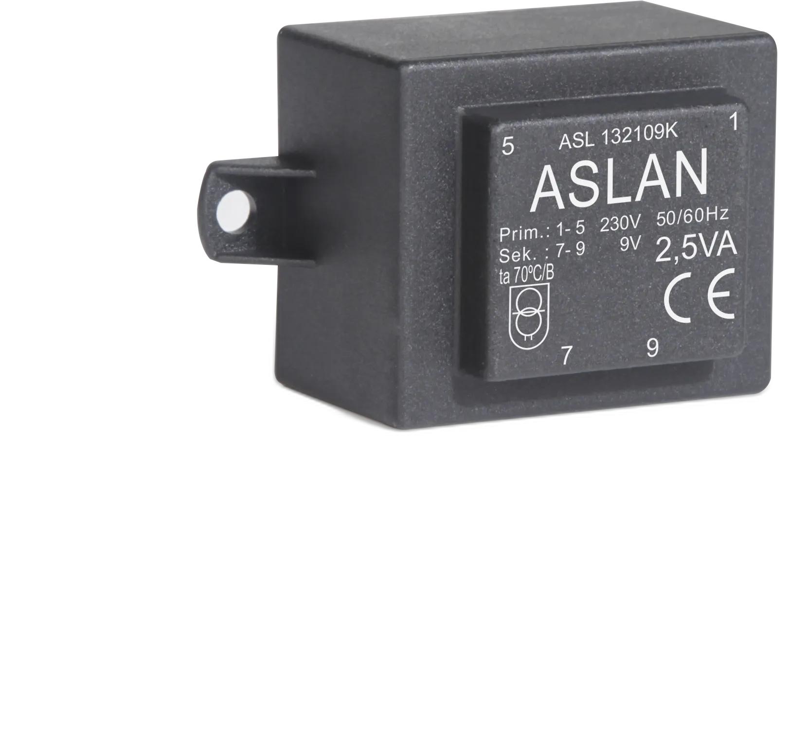 Photograph of an Aslan 2.5VA-EI38-7.5-K EI38 transformer