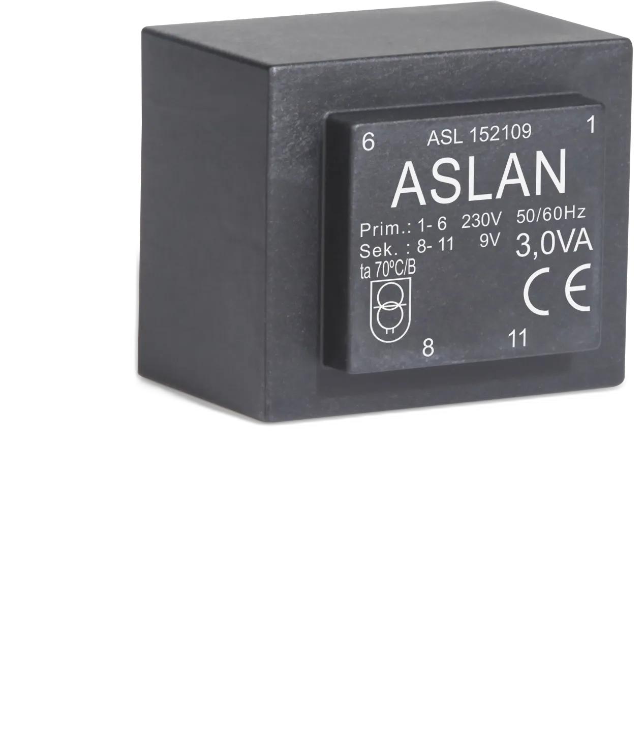 Photograph of an Aslan 3VA-EI42-8.5 EI42 transformer