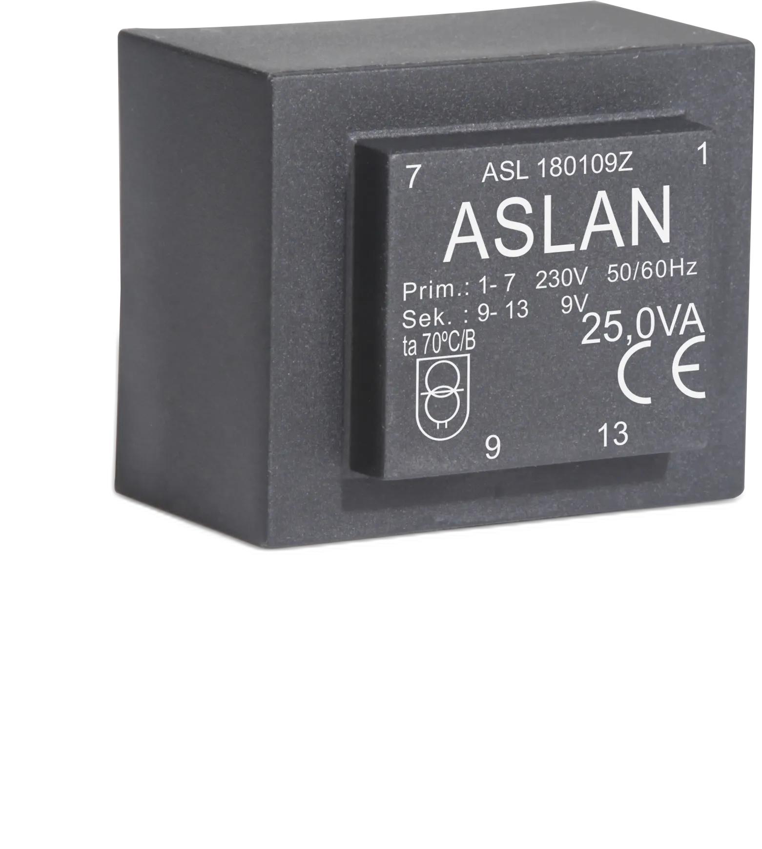 Photograph of an Aslan 25VA-EI60-21 EI60 transformer