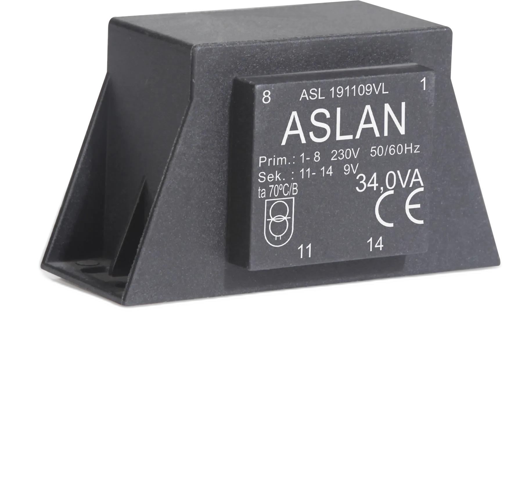 Photograph of an Aslan 34VA-EI66-23-VL EI66 transformer