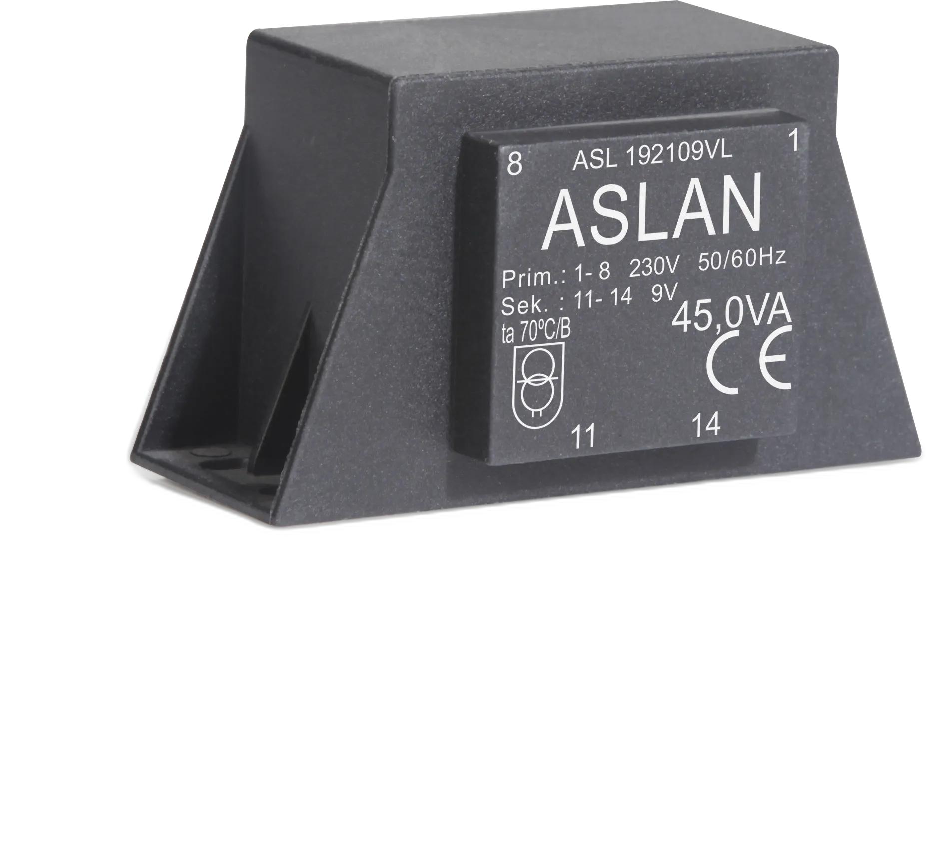 Photograph of an Aslan 45VA-EI66-30-VL EI66 transformer