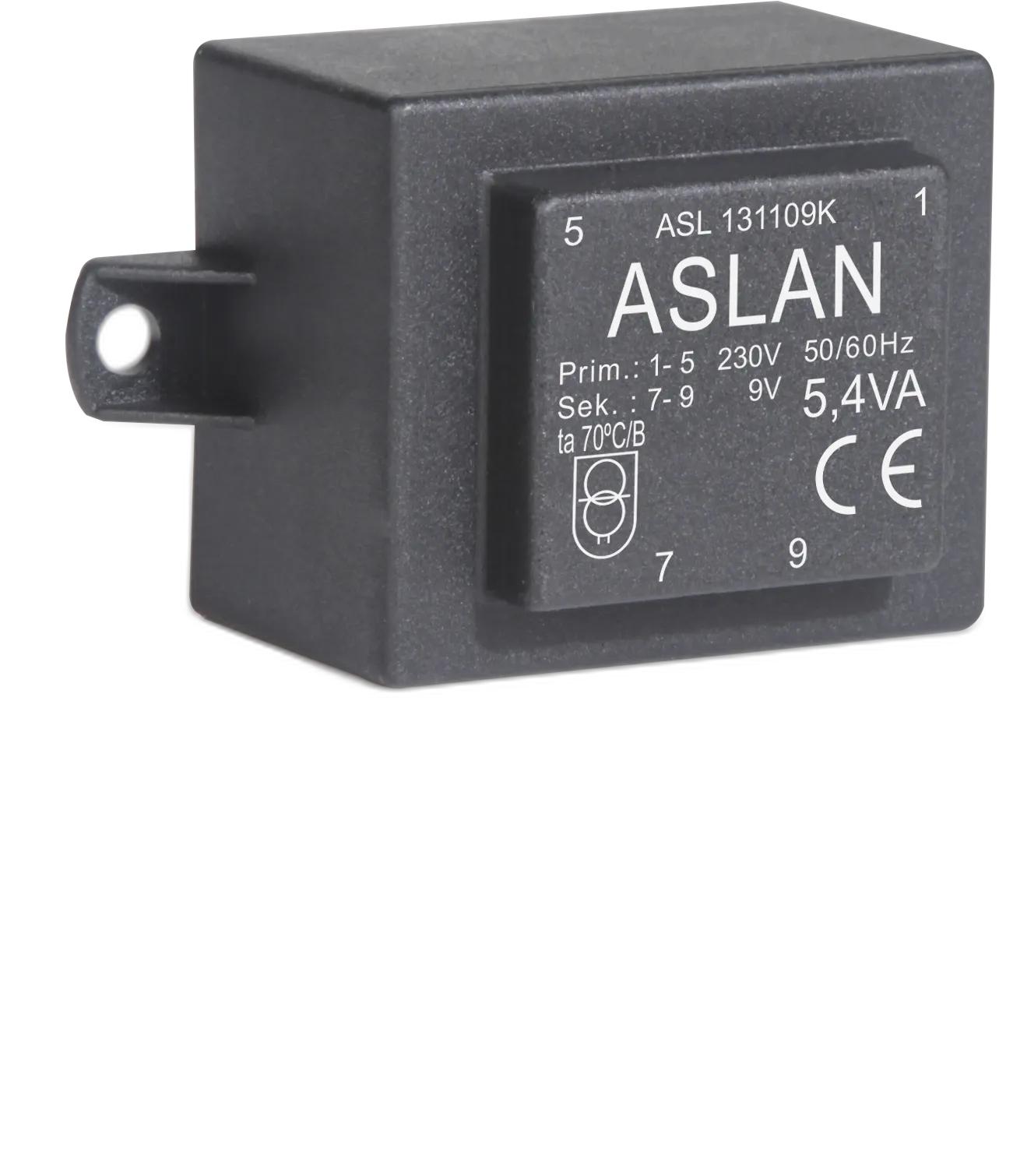 Photograph of an Aslan 5.4VA-EI38-16.5-K EI38 transformer