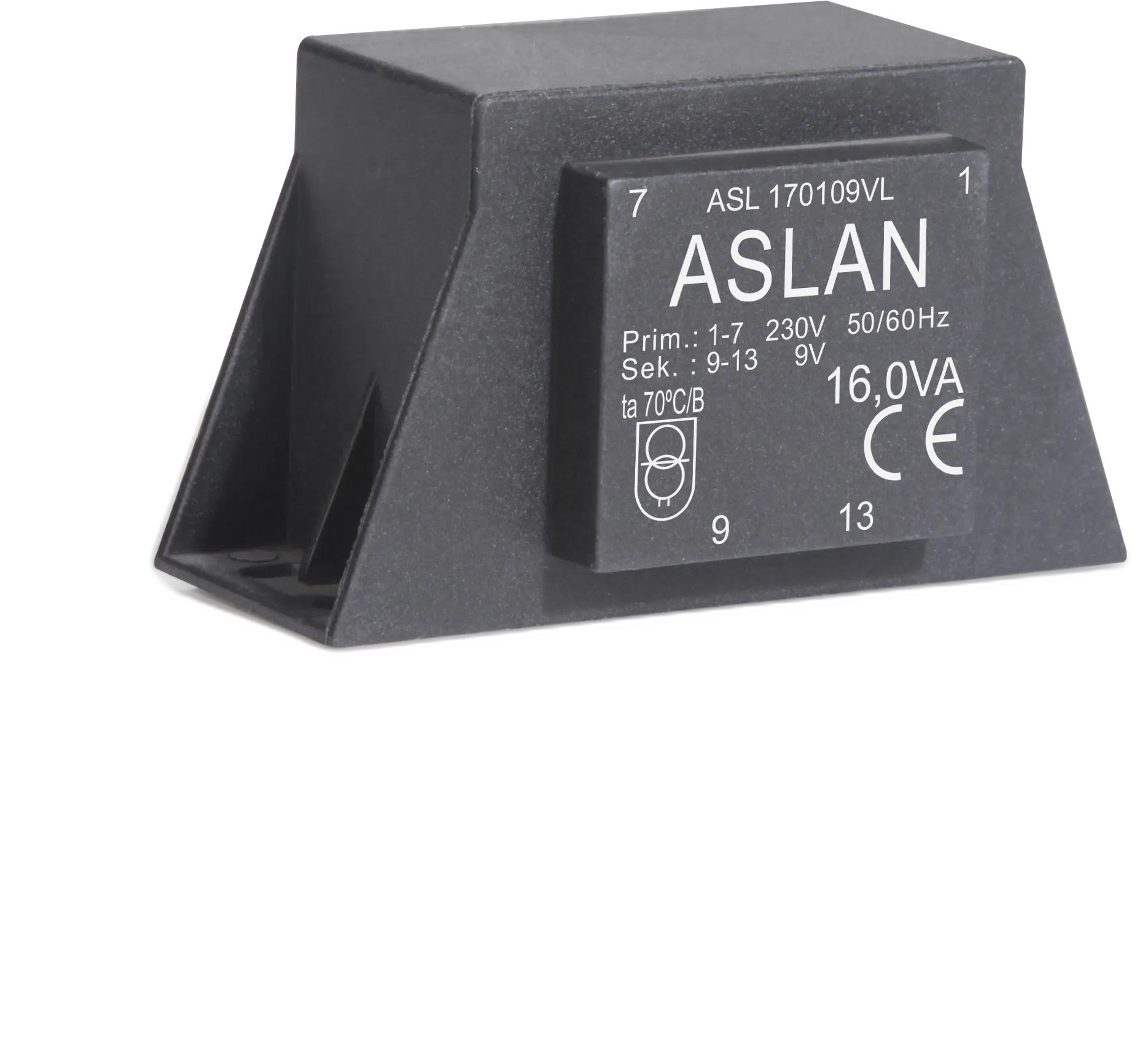 Photograph of an Aslan 16VA-EI54-18.8-VL EI54 transformer