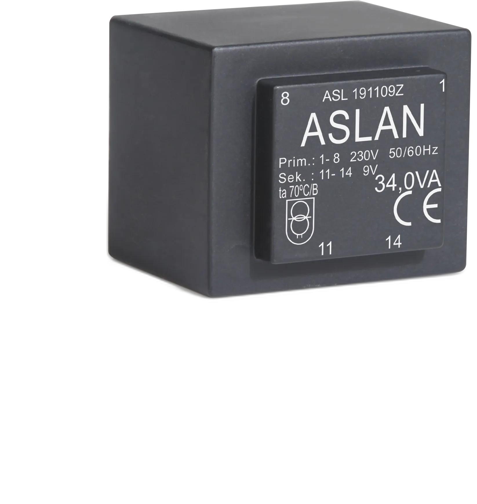 Photograph of an Aslan 28VA-EI60-25.5 EI60 transformer