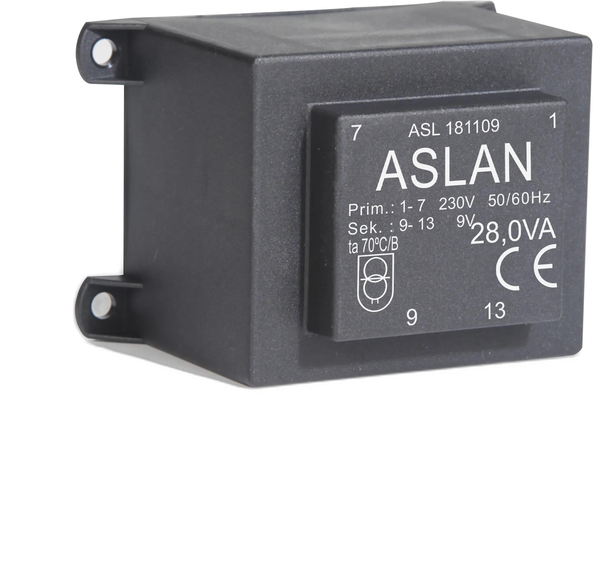 Photograph of an Aslan 28VA-EI60-25.5-KK EI60 transformer