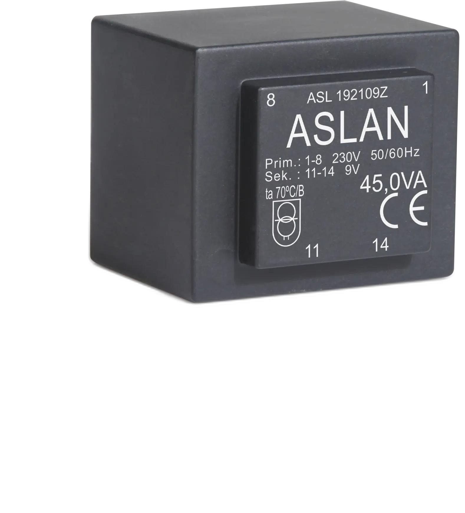Photograph of an Aslan 45VA-EI66-30 EI66 transformer