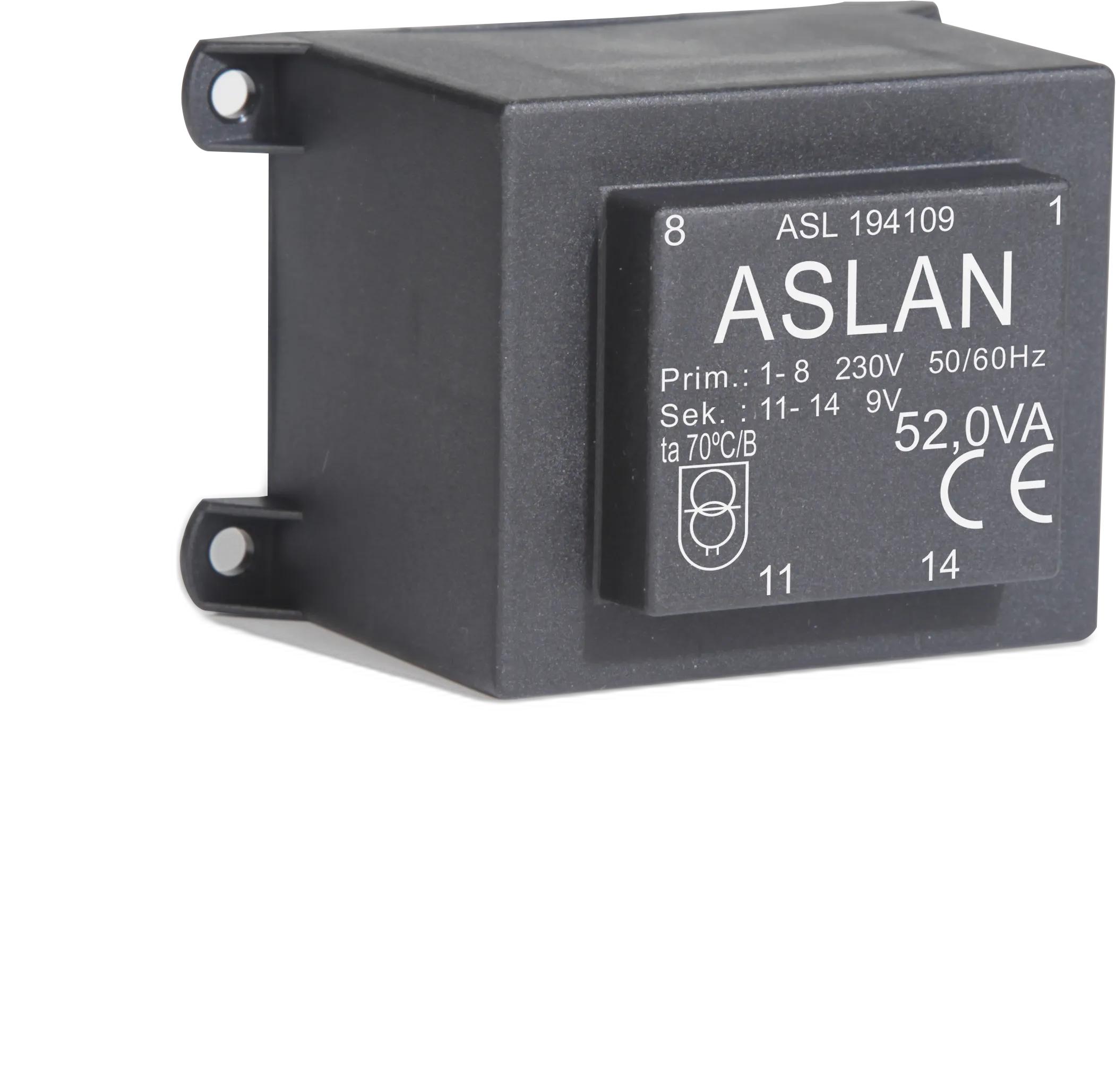 Photograph of an Aslan 52VA-EI66-40 EI66 transformer