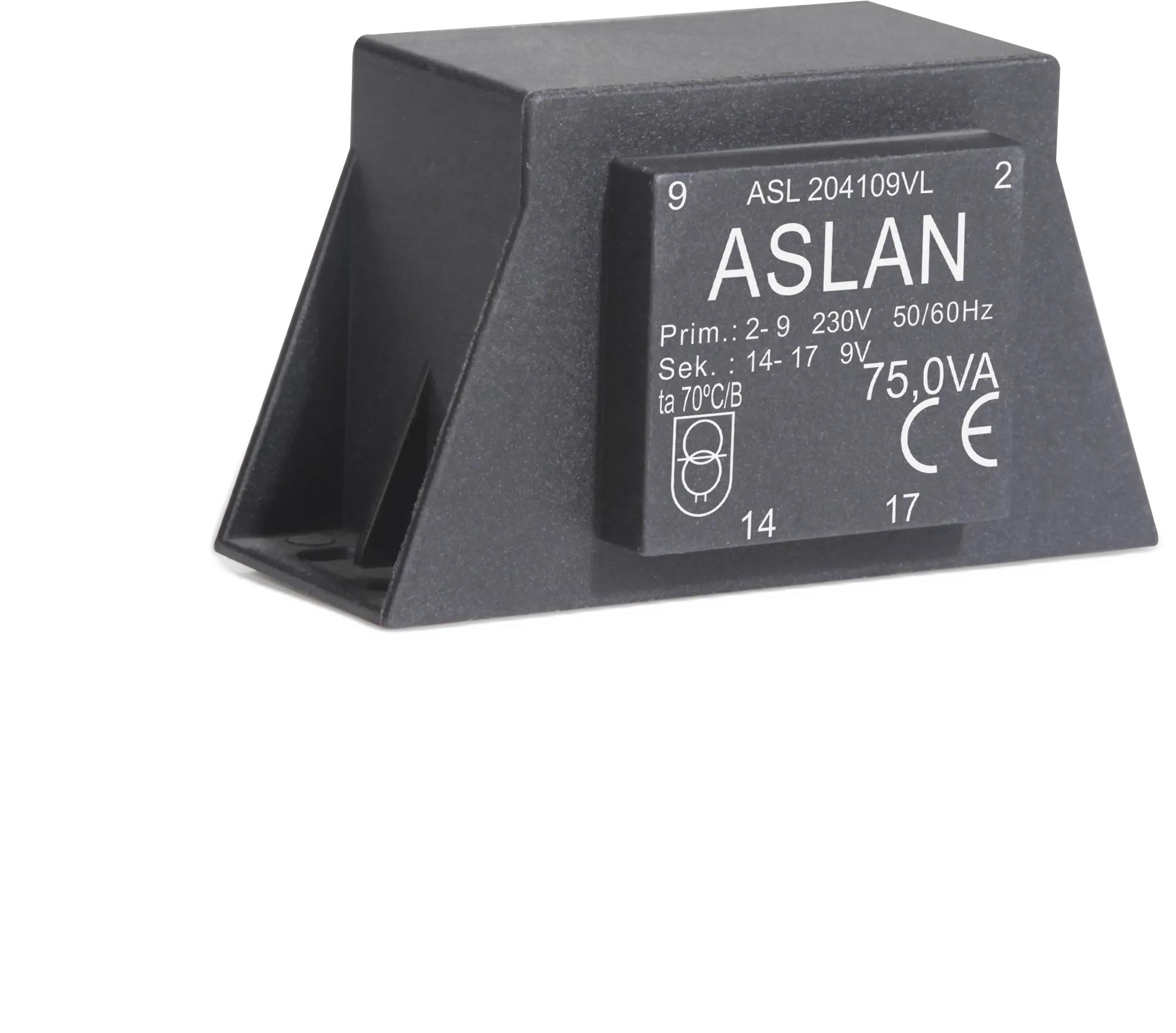 Photograph of an Aslan 75VA-EI84-29.5-VL EI84 transformer