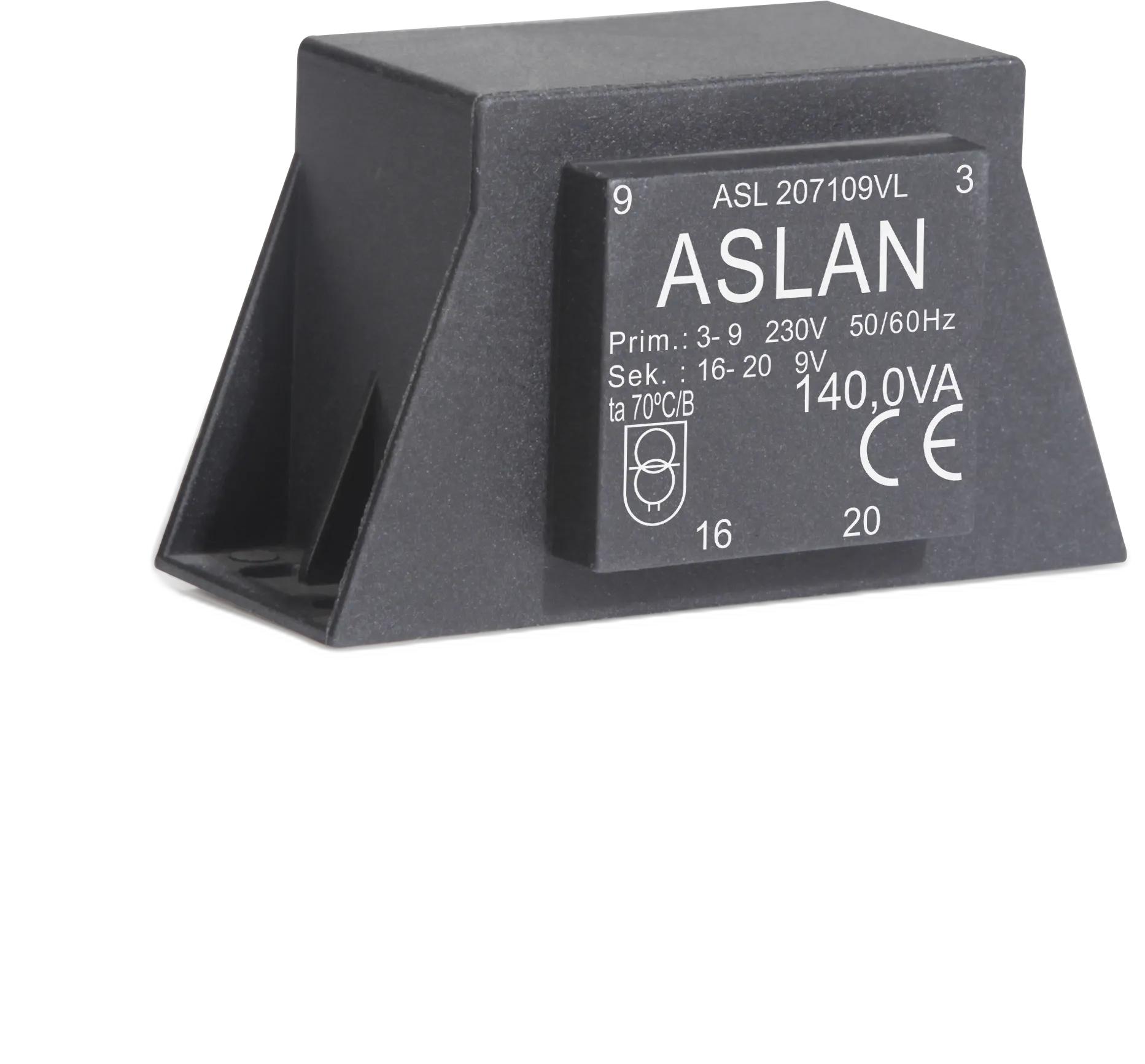 Photograph of an Aslan 140VA-EI96-35.7-VL EI96 transformer